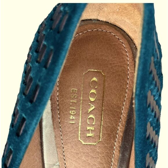 Coach Pointed Toe Woven Suede/Leather Ballet Flats Excellent Condition Size 6.5 - Picture 8 of 9